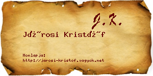 Járosi Kristóf névjegykártya